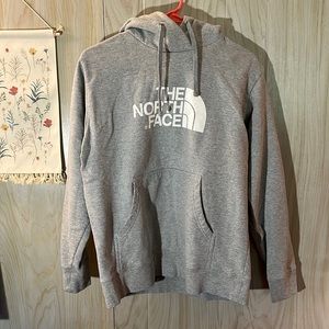 Northface men’s grey hooded sweatshirt